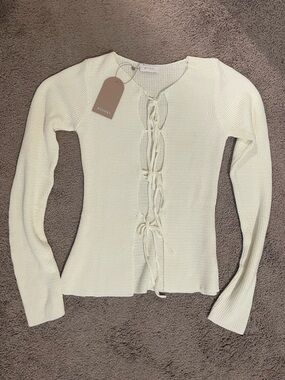 Meshki Ivory Knit Top